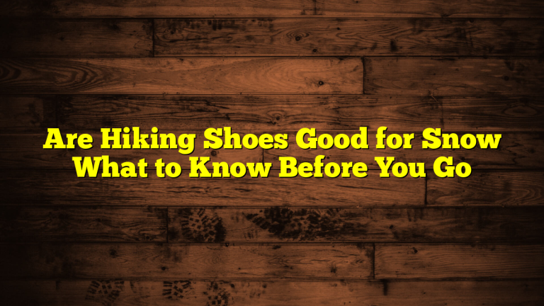 Are Hiking Shoes Good for Snow What to Know Before You Go