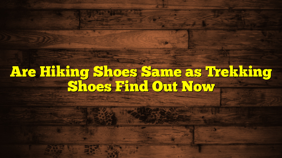 Are Hiking Shoes Same as Trekking Shoes Find Out Now