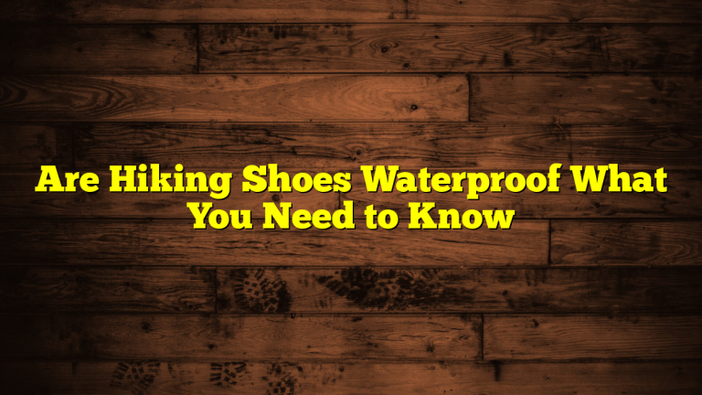 Are Hiking Shoes Waterproof What You Need to Know Are Hiking Shoes Waterproof What You Need to Know