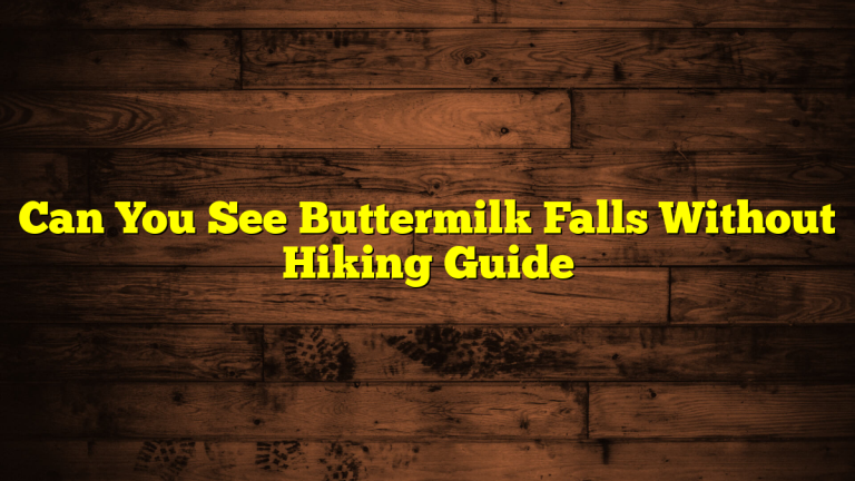 Can You See Buttermilk Falls Without Hiking Guide
