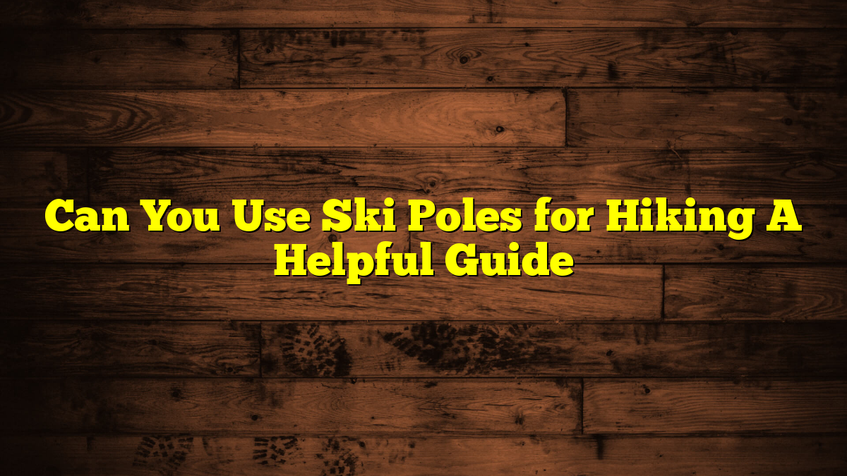 Can You Use Ski Poles for Hiking A Helpful Guide