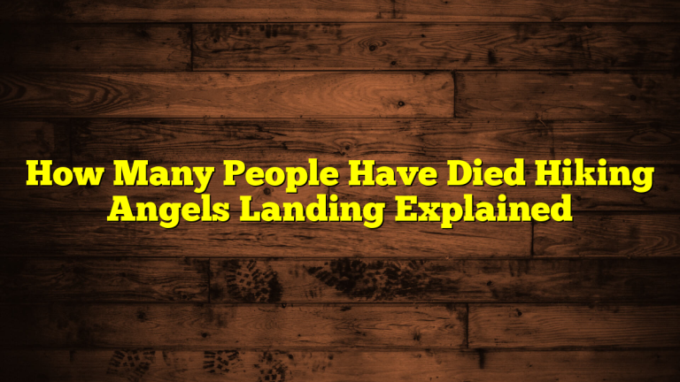 How Many People Have Died Hiking Angels Landing Explained