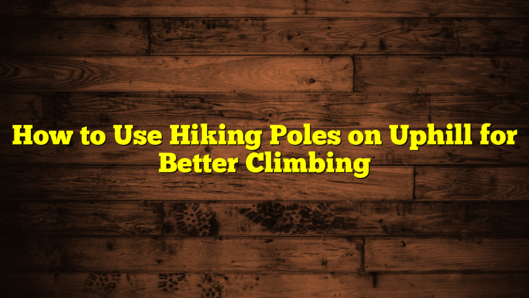 How to Use Hiking Poles on Uphill for Better Climbing