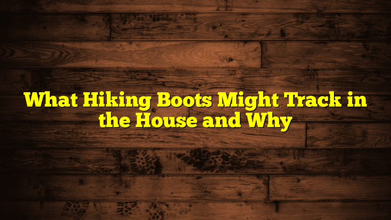 What Hiking Boots Might Track in the House and Why