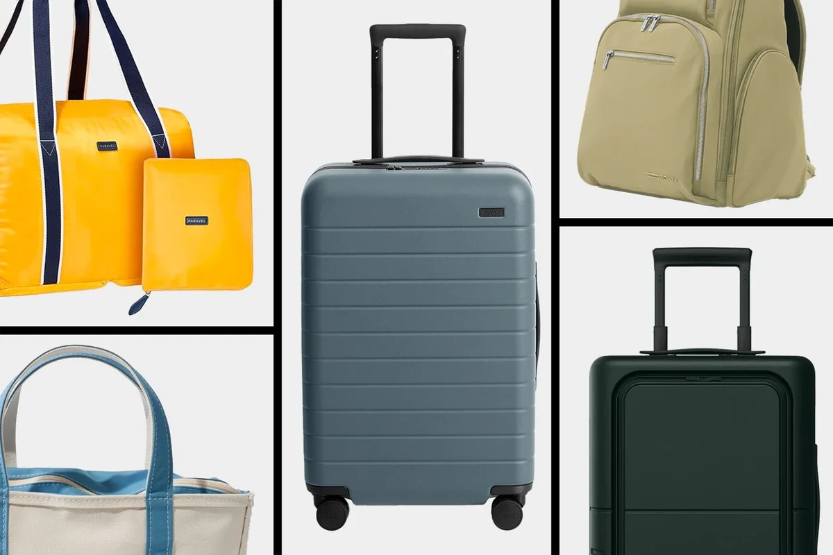 Stylish travel carry on bag for women in an airport setting.