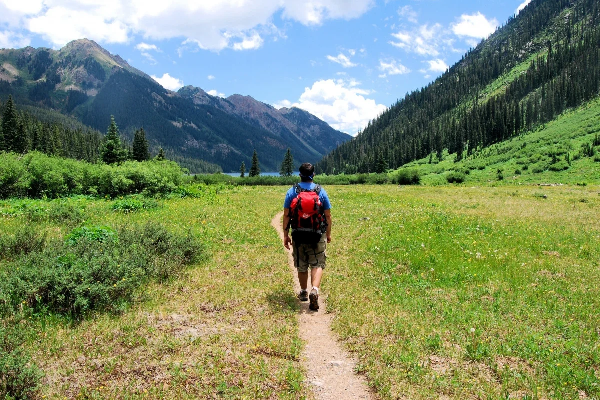 Hiking trail in the mountains of Colorado with stunning views.