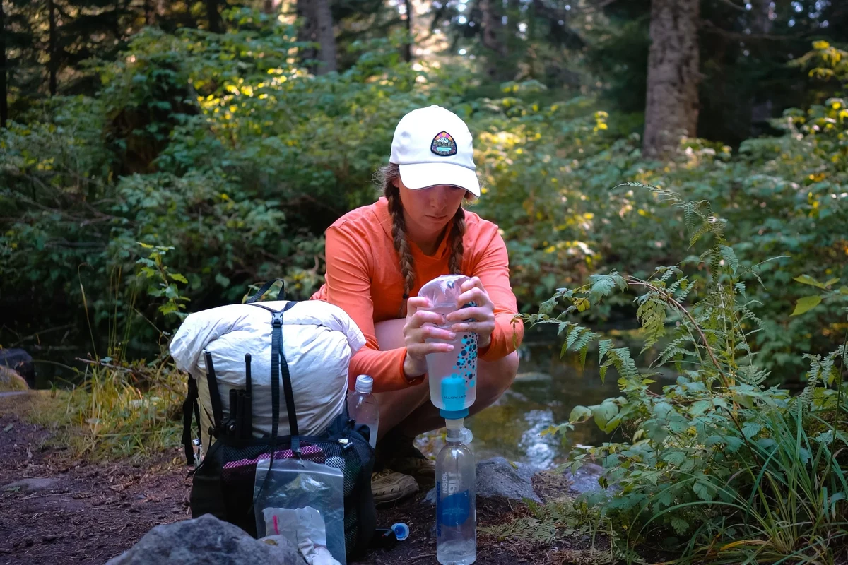 Hiker enjoying stunning views in a state park