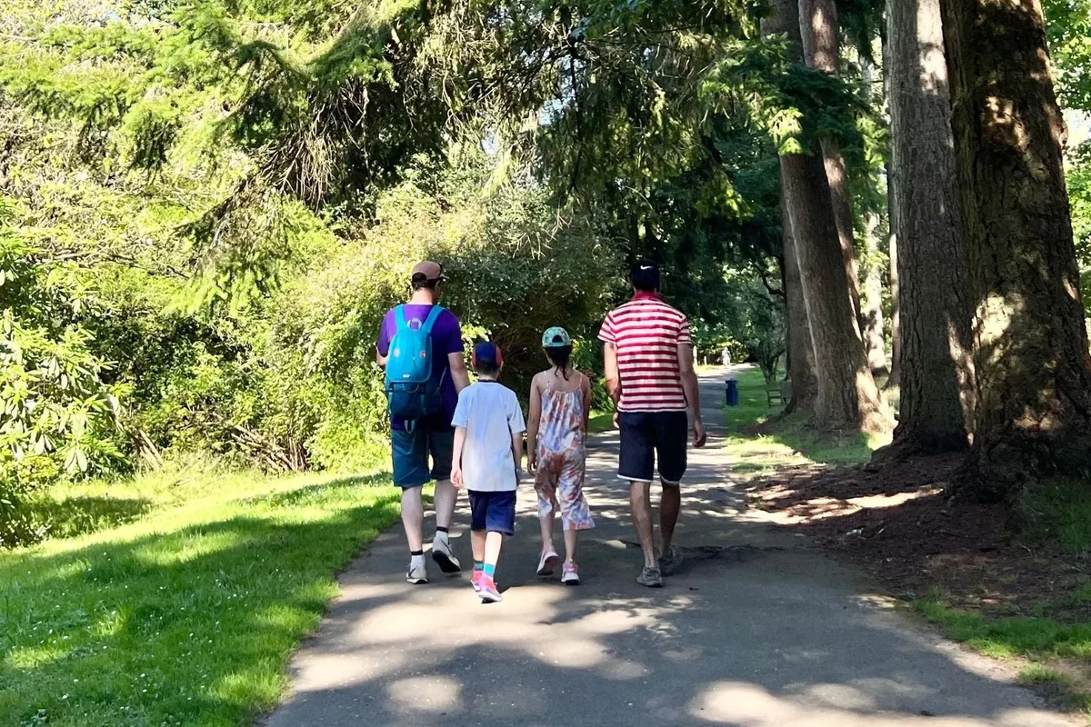 Scenic walking trail in a park, perfect for outdoor enthusiasts.