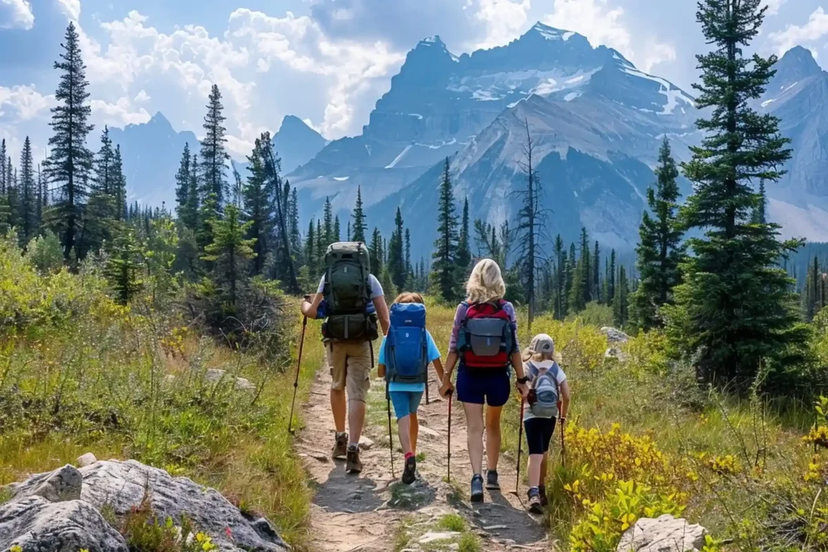 Hiker enjoying a scenic walking trail in nature