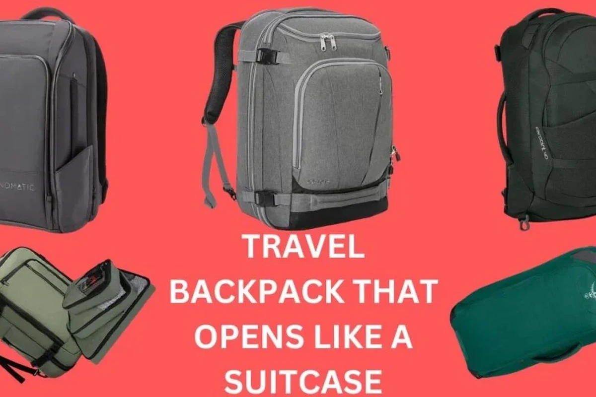 Travel backpack that opens like a suitcase for easy packing.
