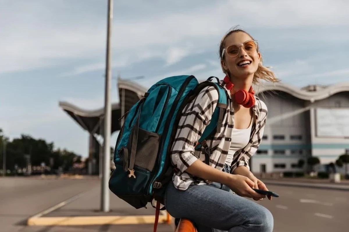A stylish women's travel backpack designed for carry-on convenience.